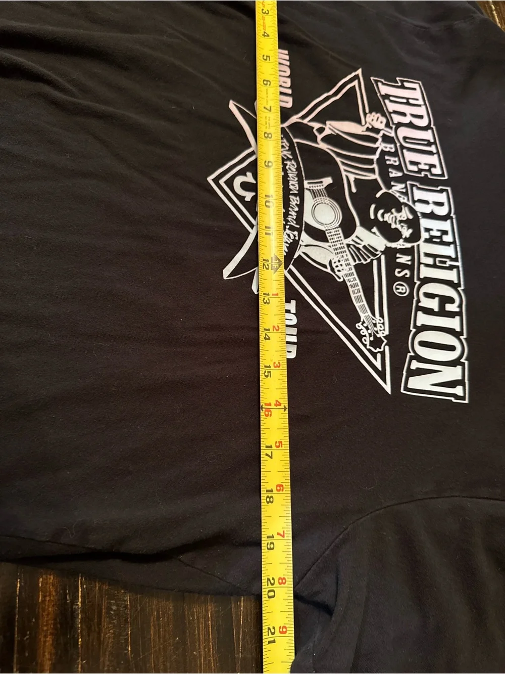 True Religion Black Tee with Pastel White Logo